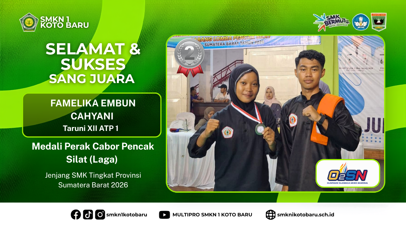 Keren! Taruni SMKN 1 Koto Baru Sabet Medali Perak Pencak Silat O2SN Tingkat Provinsi Sumbar 2026